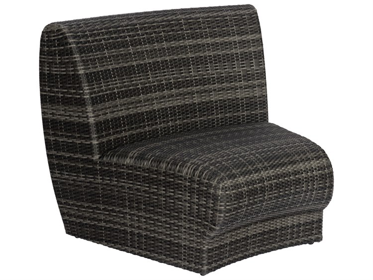 Woodard Geni Charcoal Gray Wicker Genie Curved Lounge Chair