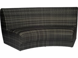 Woodard Geni Wicker Charcoal Gray Genie Curved Sofa