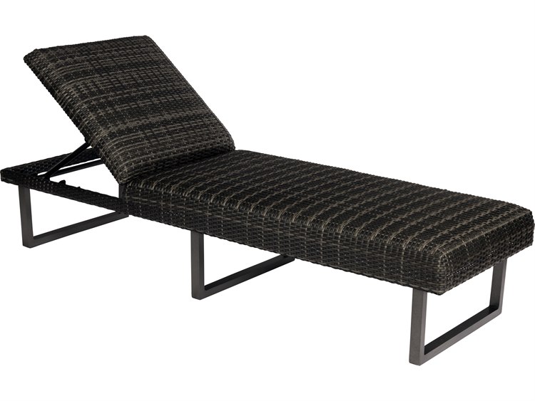 Woodard Harper  Wicker Charcoal Gray Adjustable Chaise Lounge