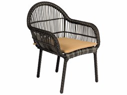 Woodard Cape Wicker Charcoal Gray Cape Dining Arm Chair