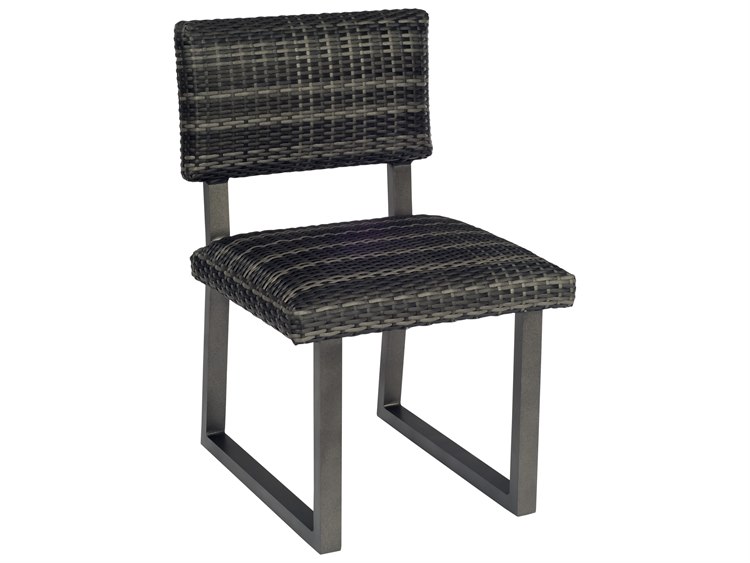 Woodard Harper Wicker Charcoal Gray Harper Dining Side Chair