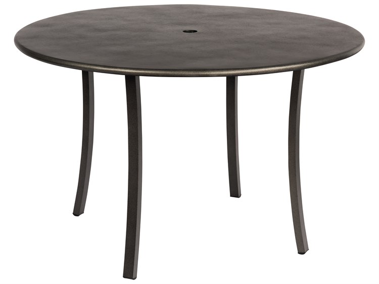 Woodard Cape Aluminum 48'' Round Dining Table with Umbrella Hole