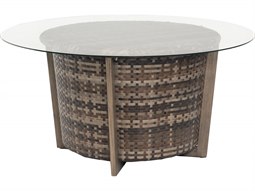 Woodard Reunion Wicker Calico 48'' Round Glass Top Chat Table
