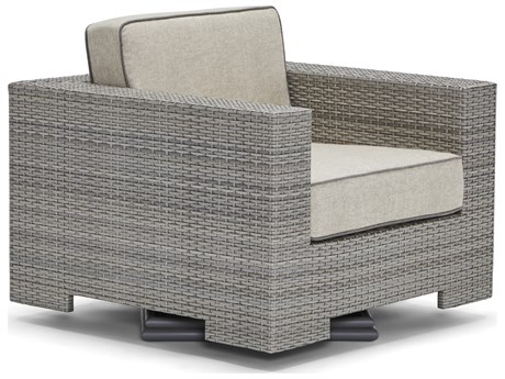 Woodard Alexa Hampton Lorenzo Wicker Swivel Outdoor Patio Lounge Chair