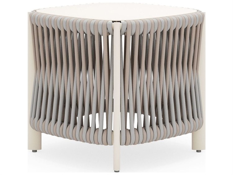 Woodard Eve Aluminum Square End Table