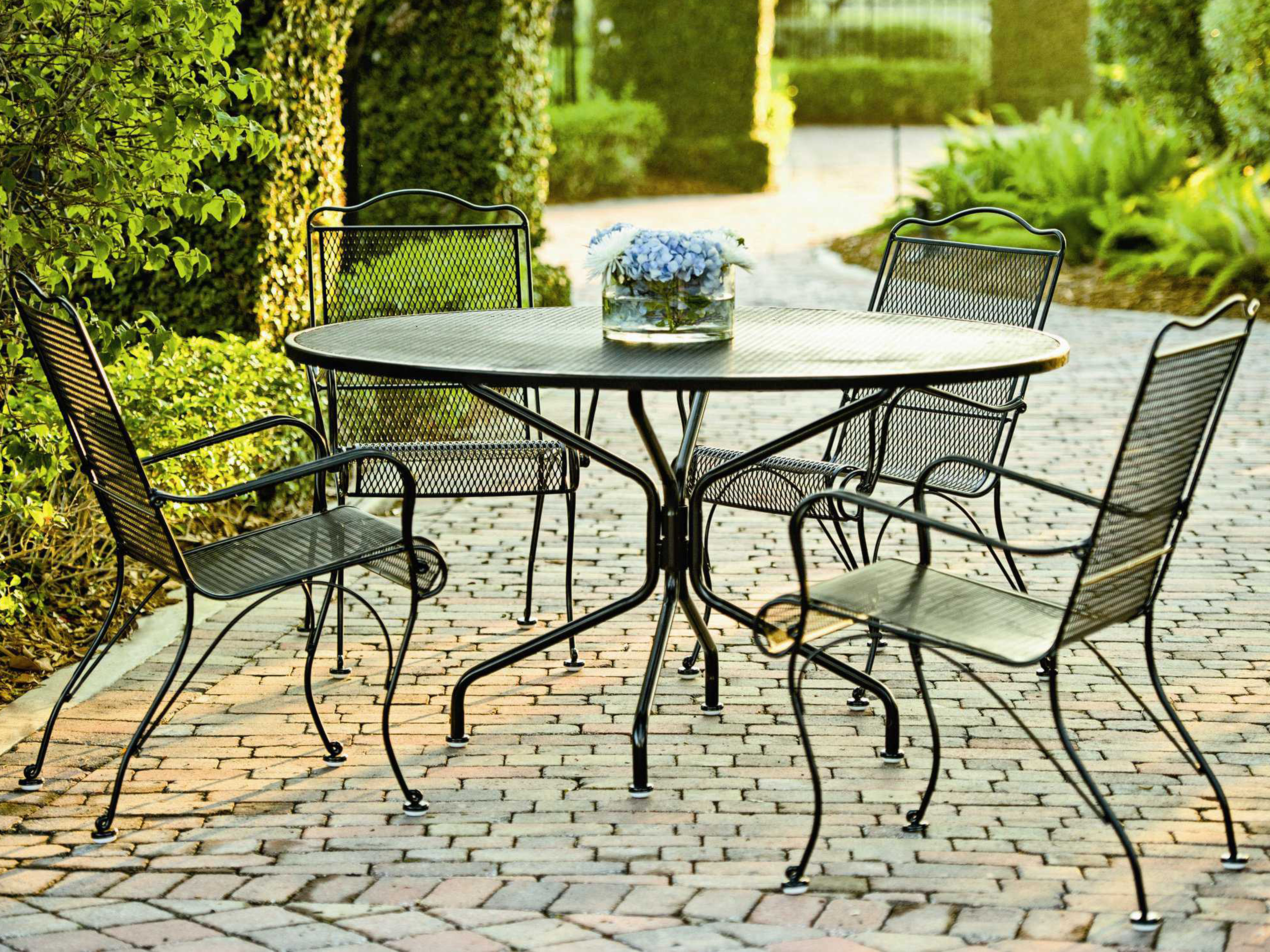 Wrought iron patio store table and chairs