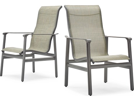 Winston Aspen Sling Aluminum Dining Arm Chair - Sold in 2 Packs