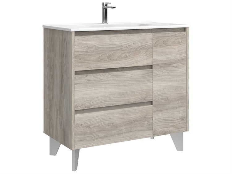 Photos - Washbasin cabinet WS Bath Collections Lila Grey Pine Vanity Lila C90.101 GP 