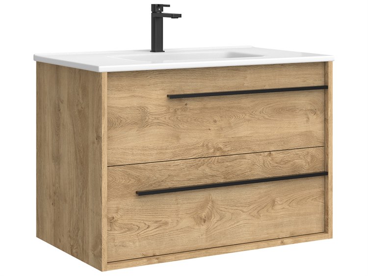 Photos - Washbasin cabinet WS Bath Collections Lotus Natural Oak Vanity Lotus C80W.110 NO 