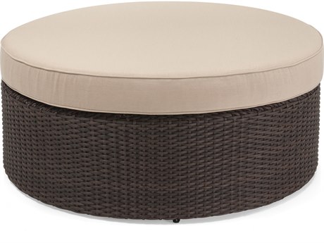 Winston Quick Ship Capri Woven Cushion Round Coffee Table Ottoman Winston Quick Ship Capri Woven Cushion Round Coffee Table Ottoman