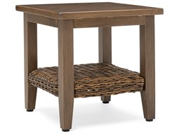 Winston Quick Ship Cayman Wicker Heritage Brown Aluminum 20'' Square Side Table