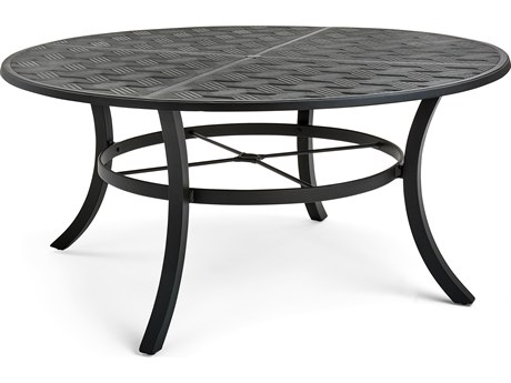 Winston Quick Ship Merge Textured Pewter Aluminum 60'' Round Dining Table