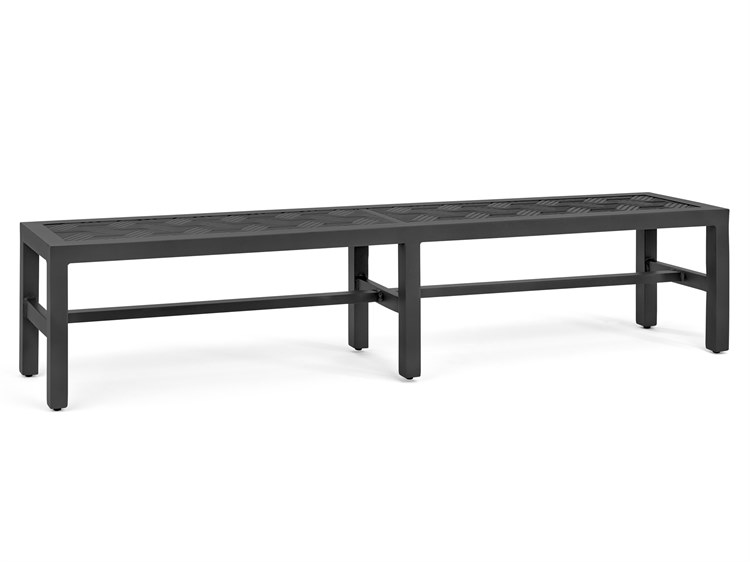 Winston Quick Ship Merge Textured Pewter Aluminum Dining Outdoor Bench