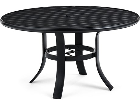 Winston Quick Ship Table Aluminum 42'' Round Bar Table with Umbrella Hole