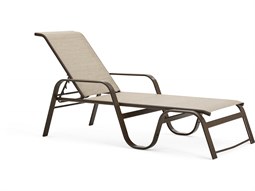 Winston Quick Ship Seagrove II Sling Java Aluminum Stackable Chaise Lounge in Pueblo Dune - Sold in Twos