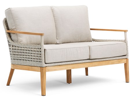 Winston August Cushion Quick ShipTeak Natural Loveseat in Cast Ash