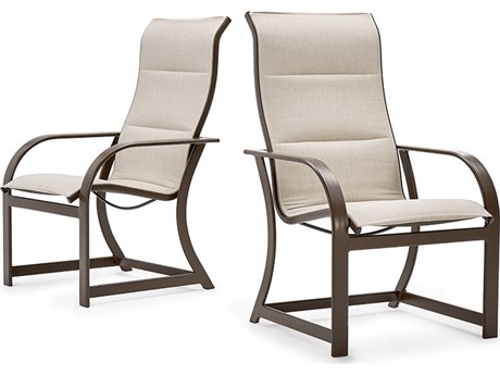 Winston Key West Padded Sling Aluminum Ultra High Back Dining Arm Chair - Price Includes 2