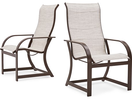 Winston Key West Sling Aluminum Ultra High Back Dining Arm Chair - Sold in 2 Packs