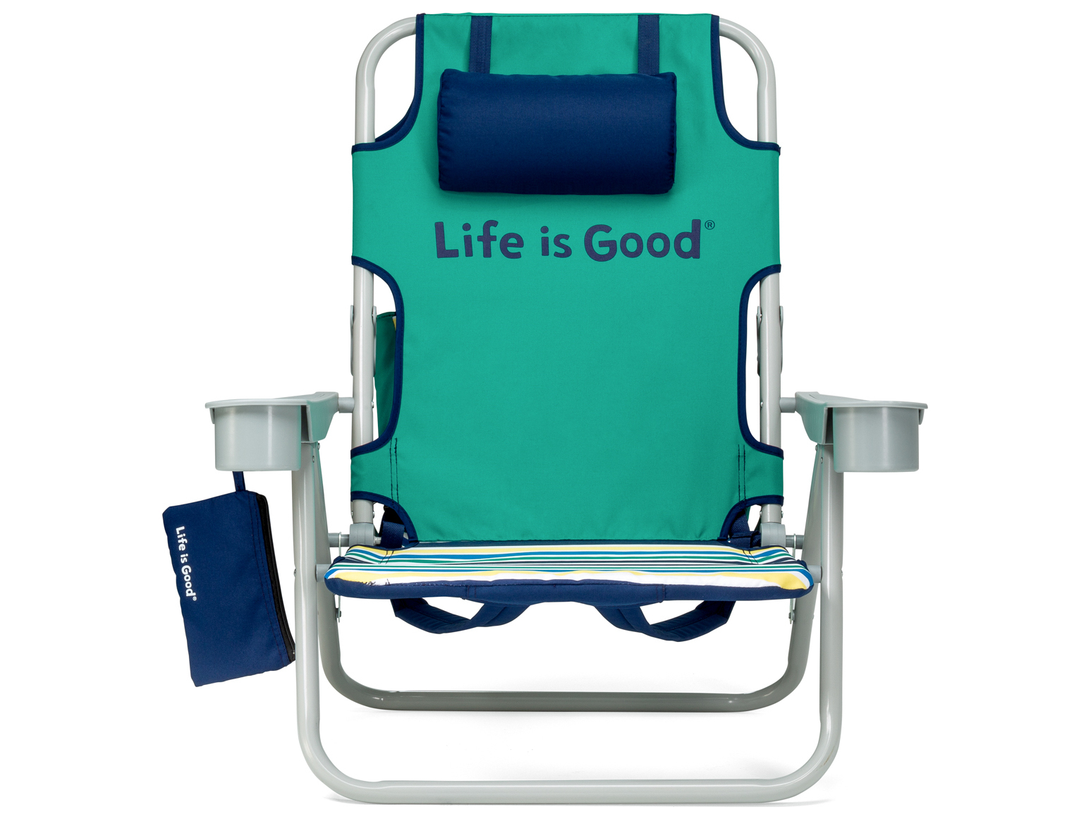 Life is Good Aluminum Grey Beach Chair in Rocket Green | WSLIGBCG1PK