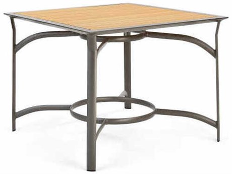 Winston Harper Aluminum Stackable Square Counter Table with Umbrella Hole