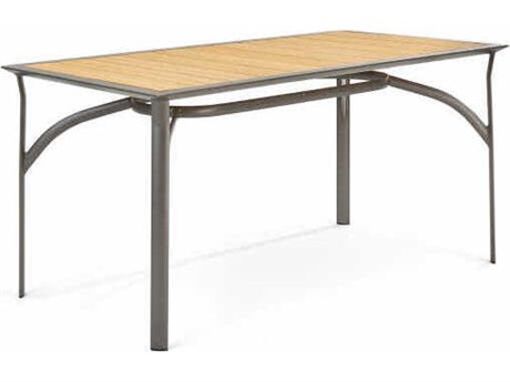 Winston Harper Aluminum Rectangular Counter Table with Umbrella Hole