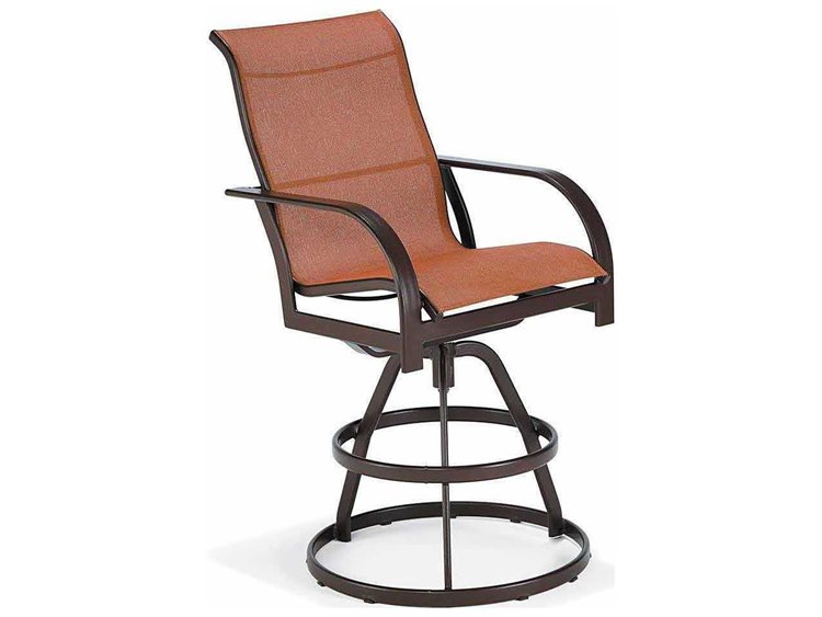 Winston Key West Sling Aluminum Arm Swivel Outdoor Bar Stool