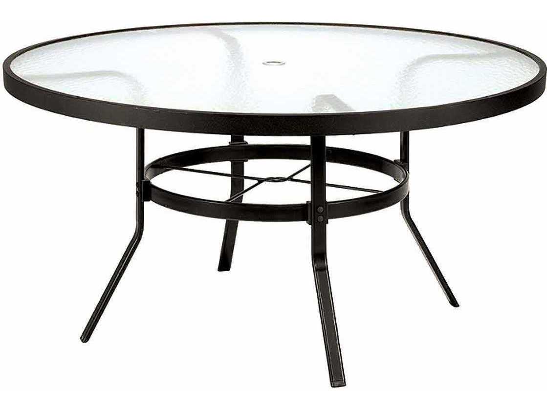 Winston Obscure Glass Aluminum 48 Round Dining Table With Umbrella Hole Wsm8148rgu