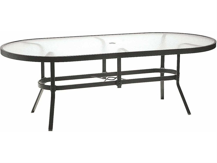 Winston Obscure Glass Aluminum 84 X 42 Oval Dining Table With Winston Obscure Glass Aluminum 84 X 42 Oval Dining Table With Umbrella