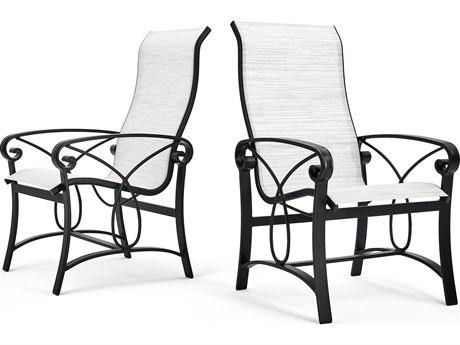 Winston Quick Ship Palazzo Sling Aluminum 2 Pack Ultra High Back Dining Chairs