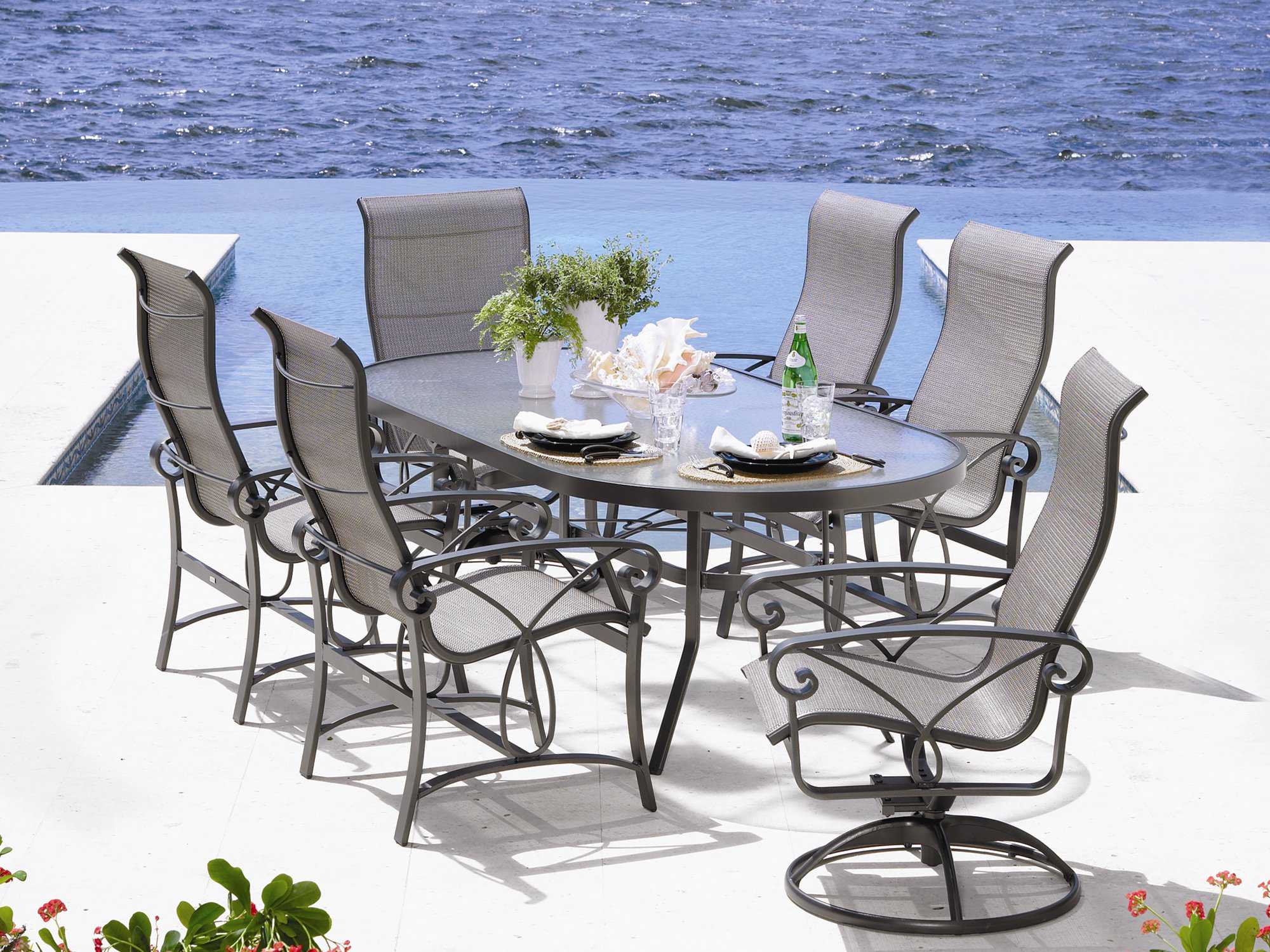 Winston Palazzo Sling Cast Aluminum Dining Set | WSPLSCL1