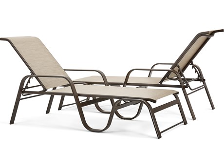 Winston Quick Ship Seagrove II Sling Aluminum Stacking Adjustable Chaise - Sold in 2 Packs