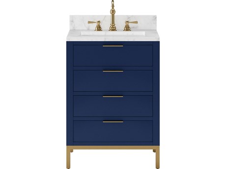 Water Creation Bristol Monarch Blue Vanity with Satin Gold hardware