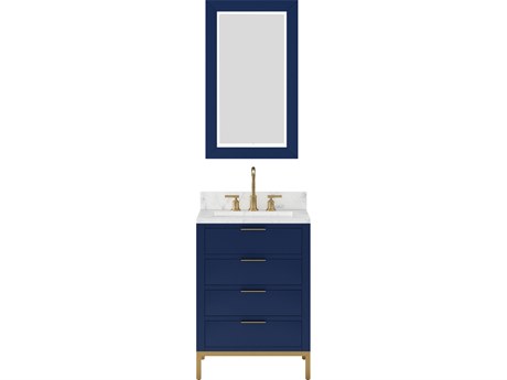 Water Creation Bristol Monarch Blu Vanity with Rectangular Mirror (S)