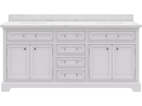 Water Creation Derby Pure White Double Sink Bathroom Vanity