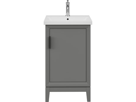 Water Creation Elsa Integrated Ceramic Sink Top Bath Vanity in Cashmere Grey