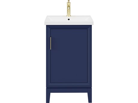 Water Creation Elsa Integrated Ceramic Sink Top Bath Vanity in Monarch Blue