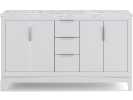 Water Creation Elizabeth Pure White With Carrara White Marble Vanity Top With Ceramics White Basins
