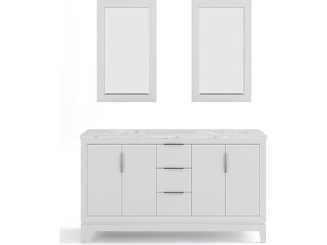 Water Creation Elizabeth Double Sink Pre-Assembled Transitional Style Bathroom Vanity With 3/4" Carrara White Marble Top