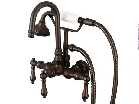 Water Creation Evora 3-Handle Vintage Claw Foot Tub Faucet with Hand Shower and Lever Handles in Oil Rubbed Bronze