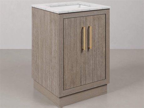 Water Creation Hugo Vanity in Grey Oak with Satin Gold Hardware