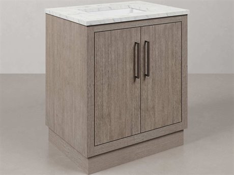Water Creation Hugo Vanity in Grey Oak with Chrome Hardware