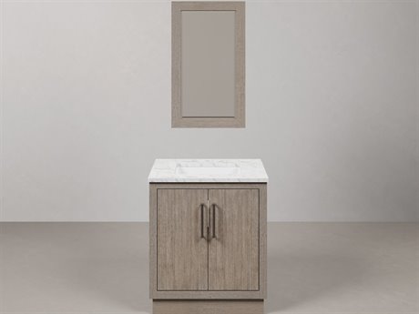 Water Creation Hugo Vanity in Grey Oak with Mirror