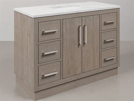 Water Creation Hugo Vanity in Grey Oak with Chrome Hardware