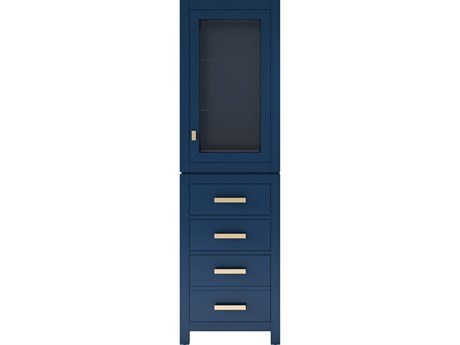 Water Creation Madison Satin Gold Monarch Blue Rubberwood Accent Chest