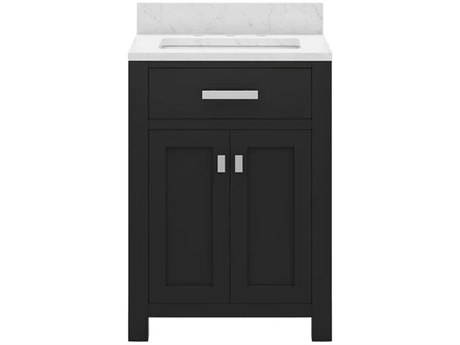 Water Creation Madison Single Sink Carrara White Marble Countertop Bath Vanity in Espresso