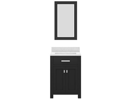 Water Creation Madison Single Sink Carrara White Marble Countertop Bath Vanity in Espresso with Chrome Hardware and Rectangular Mirror (S)