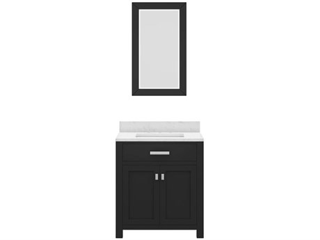 Water Creation Madison Single Sink Carrara White Marble Countertop Bath Vanity in Espresso with Rectangular Mirror (S)