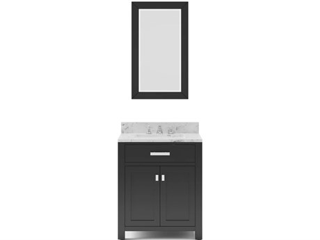 Water Creation Madison Single Sink Carrara White Marble Countertop Bath Vanity in Espresso with Chrome Hardware, Classic Faucet and Rectangular Mirror (S)