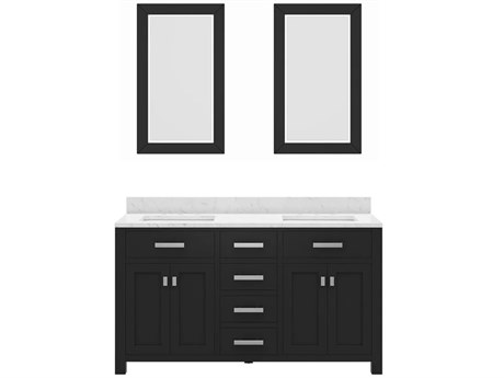 Water Creation Madison Double Sink Carrara White Marble Countertop Bath Vanity in Espresso with Rectangular Mirrors (S)