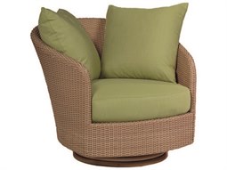 Woodard Whitecraft Saddleback Wicker Swivel Lounge Chair